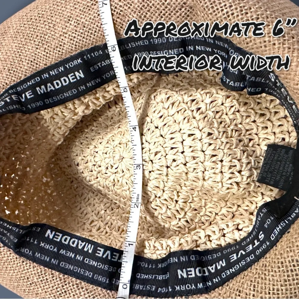 EUC Steve Madden Woven Flip Brim Fedora in Cream & Soft Pink. Size OS ๐ - Picture 4 of 10